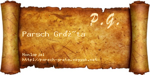 Parsch Gréta névjegykártya